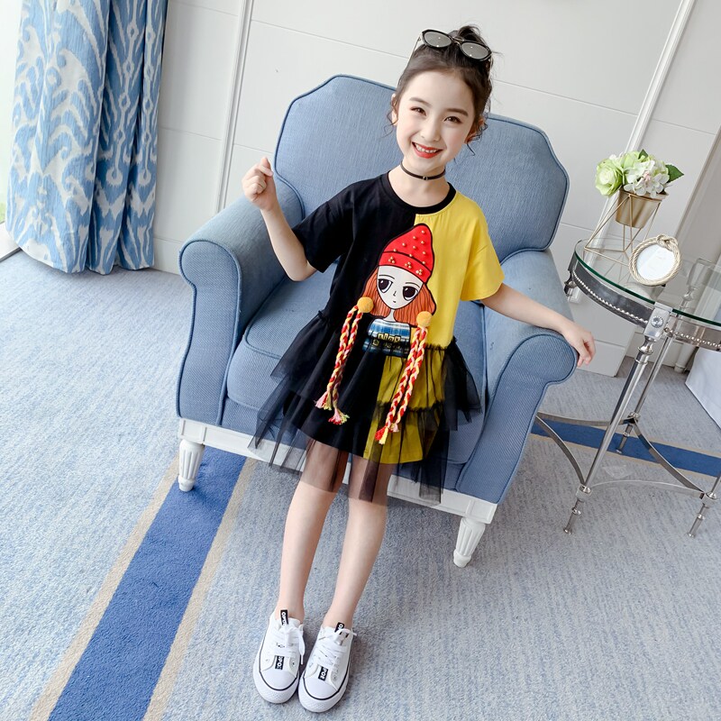 连衣裙夏装2020新款韩版小女孩t恤 妞妞家族连衣裙