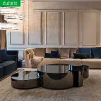 Postmodern designer stainless steel plated sofa cover several tables light and luxurious furniture livingroom simple combined tea table round a few