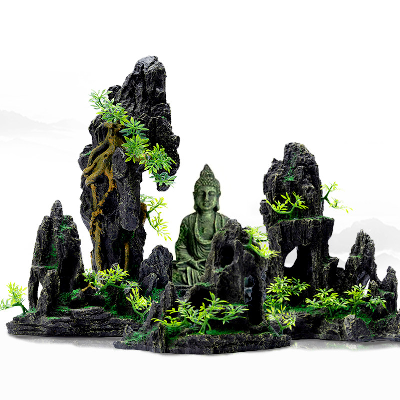 鱼缸造景装饰套餐假山石头水草水族箱布景大小摆件鱼虾龟躲避洞窝,淘宝优惠券,粉丝福利购,淘宝优惠卷