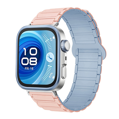 适用华为Watch Fit5pro/5/3双色硅胶表带watchfit3智能运动手表fit4/4pro磁吸腕带配件男女款尼龙编织替换带 - 图3