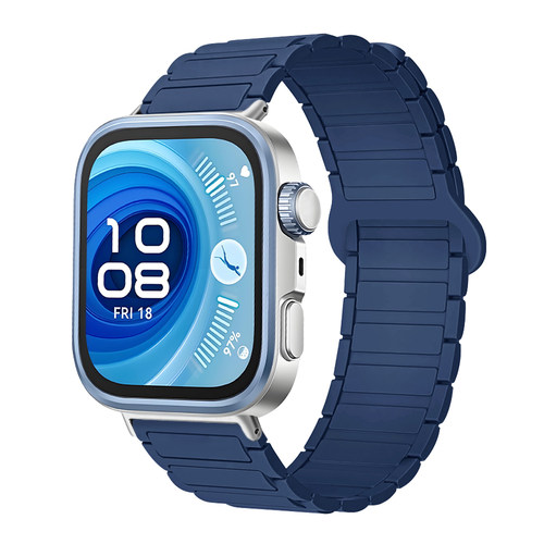 适用华为Watch Fit5pro/5/3双色硅胶表带watchfit3智能运动手表fit4/4pro磁吸腕带配件男女款尼龙编织替换带 - 图1