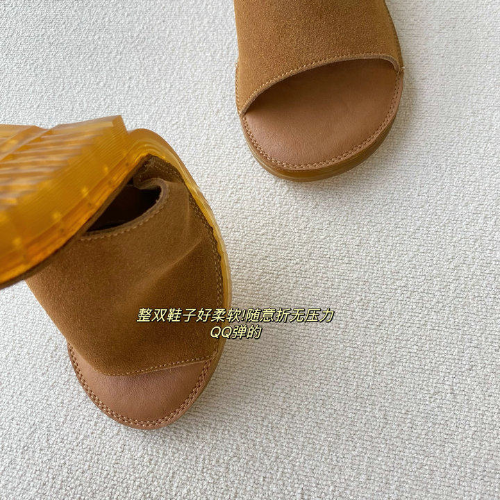 踩屎感！头层牛反绒鞋面乳胶鞋垫防滑果冻牛筋底一字平底拖鞋女,淘宝优惠券,粉丝福利购,淘宝优惠卷