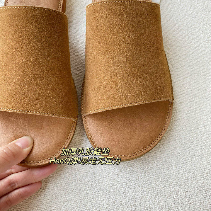 踩屎感！头层牛反绒鞋面乳胶鞋垫防滑果冻牛筋底一字平底拖鞋女,淘宝优惠券,粉丝福利购,淘宝优惠卷
