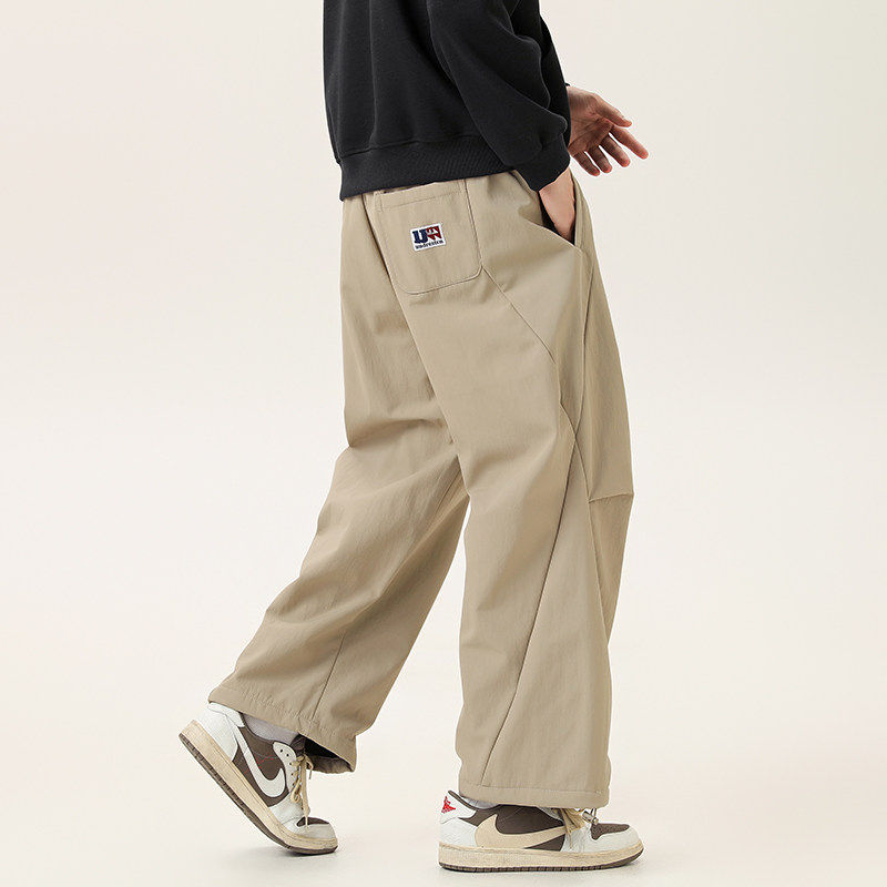 美式复古男裤褶皱贴标冬季加绒加厚运动休闲裤工装长裤束脚裤子男,淘宝优惠券,粉丝福利购,淘宝优惠卷