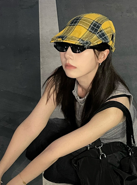 前进帽贝雷帽亮眼黄色薄款百搭