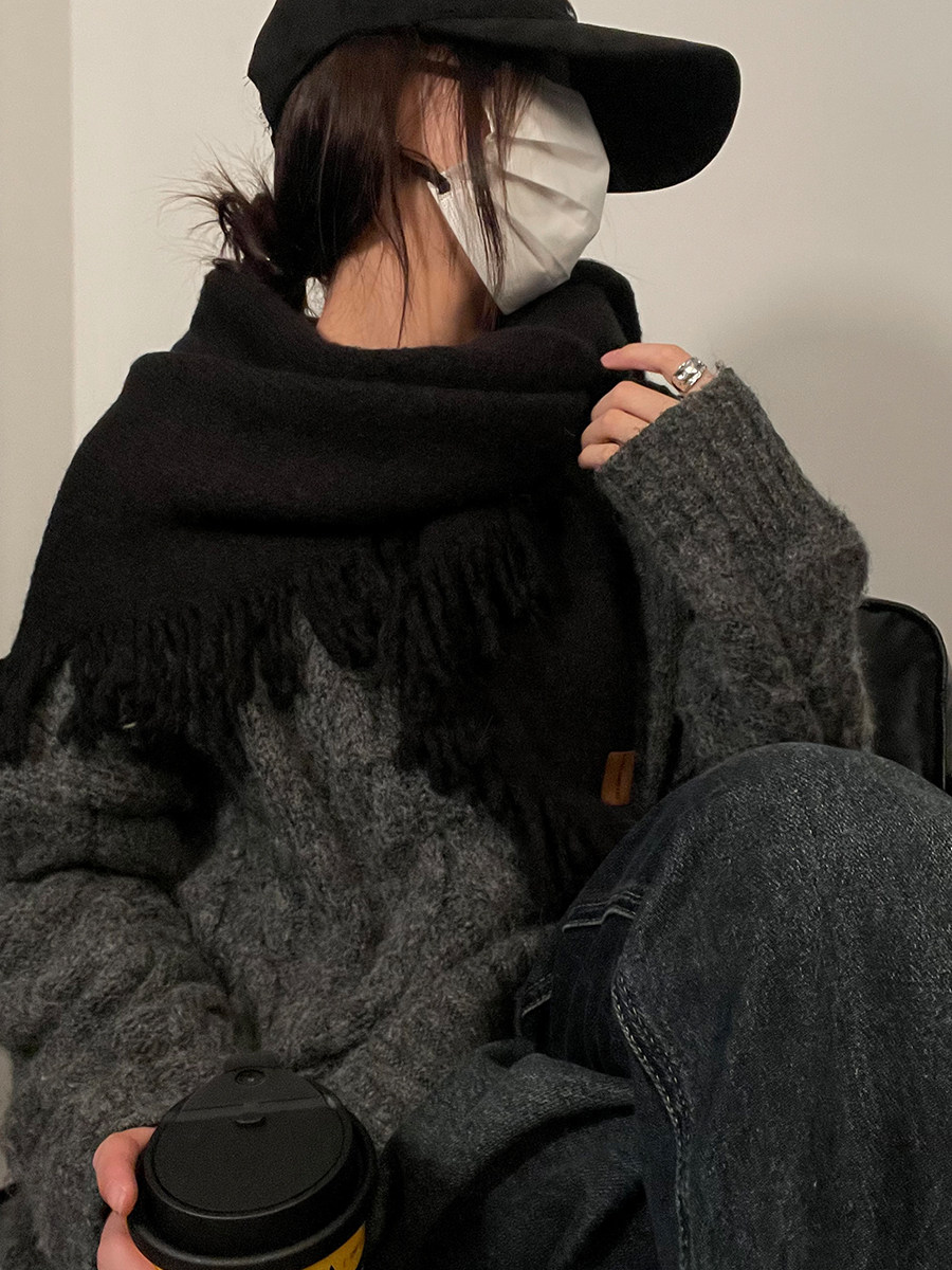 TUshu/沙丘流浪感～羊毛混纺流苏三角巾气质百搭保暖披肩围巾围脖,淘宝优惠券,粉丝福利购,淘宝优惠卷