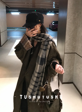 时髦老钱风亚100%麻丝巾