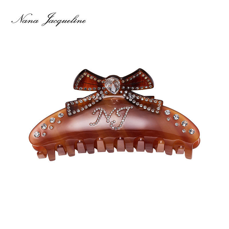 NanaJacqueline新款拼色小蝴蝶结醋酸板材仿钻抓夹女气质女神发夹,淘宝优惠券,粉丝福利购,淘宝优惠卷