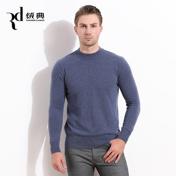 Rongdian cashmere sweater ຜູ້ຊາຍຄໍມົນຂອງທຸລະກິດອາຍຸກາງ 100 ບໍລິສຸດ cashmere bottoming sweater ວ່າງ pullover sweater