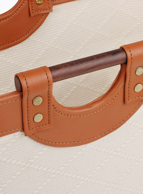 高级白珍珠浮雕皮革实木把手收纳篮高颜值脏衣收纳筐家用浴室置物