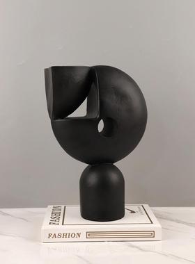 轻奢抽象艺术几何体树脂摆件客厅玄关书房酒店民宿家居装饰品摆设