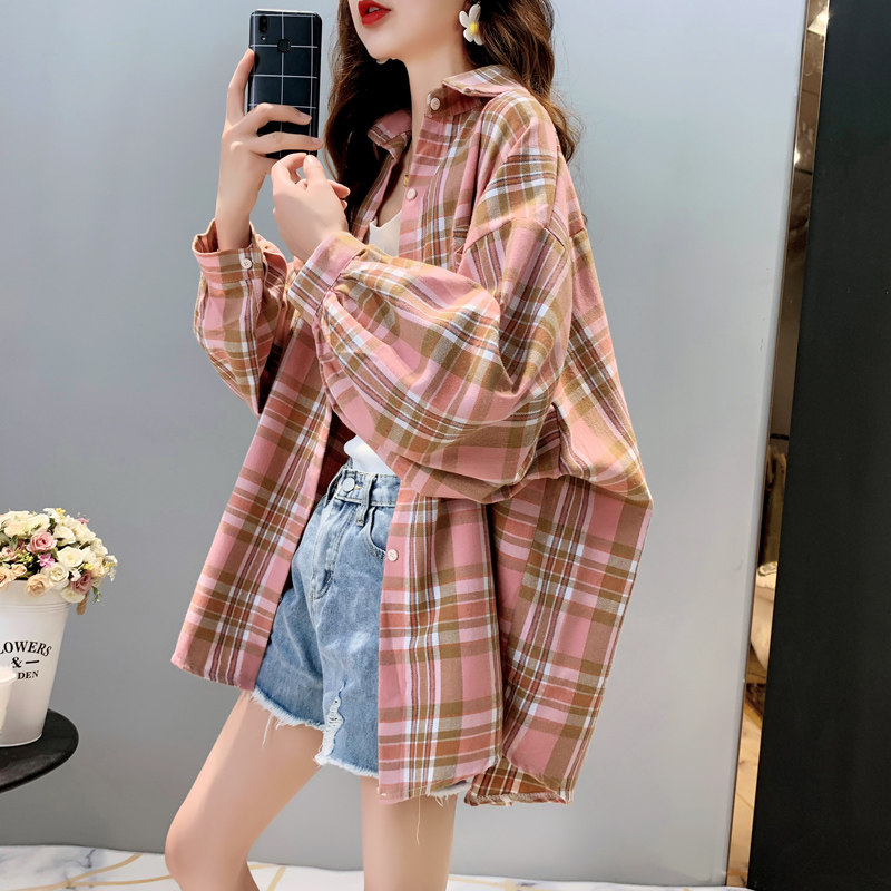 减10格子复古港味2020新款春秋衬衫 卡卡小镇衬衫