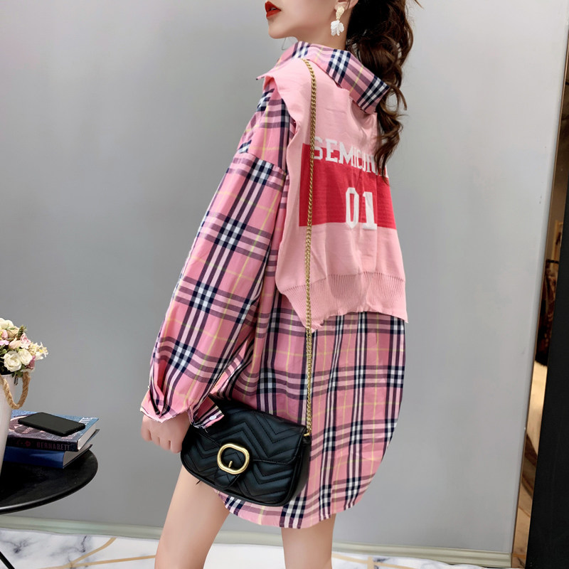 减10女宽松显瘦韩版2020秋冬款衬衫 卡卡小镇衬衫