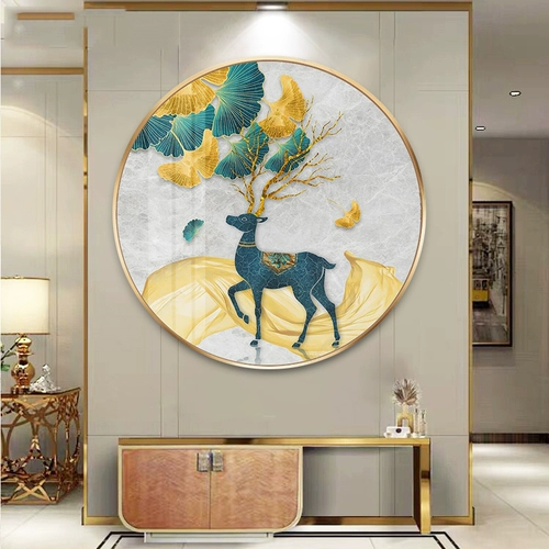 Cross Elk 2021 Новая гостиная ручная линия ручной вышиты круглая крыльца.