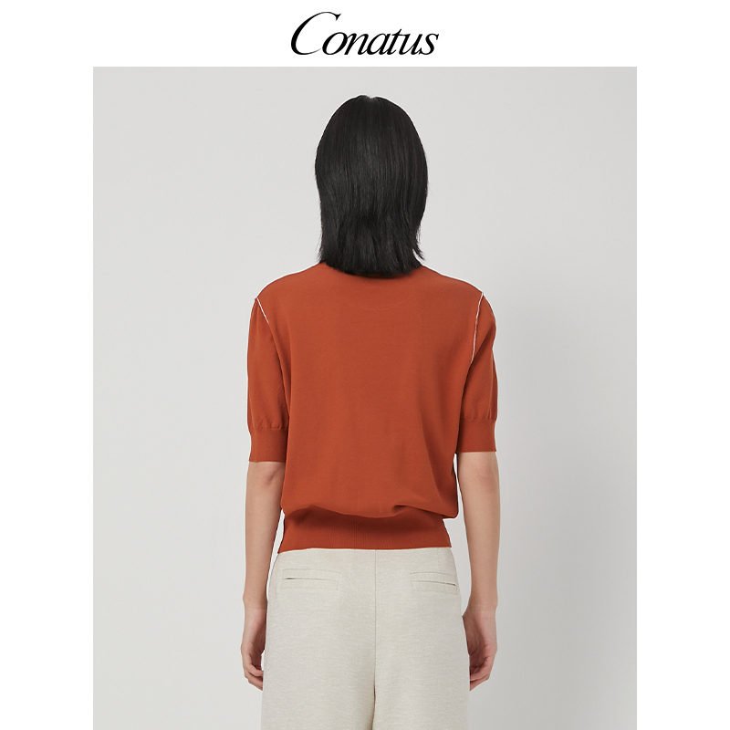 CONATUS/珂尼蒂思毛衫秋季新款休闲简约遮肉职场穿搭上衣女 - 图2