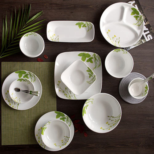 专柜康宁餐具欧洲香草corelle16件玻璃碗碟盘婚礼盒套装进口正品 - 图3
