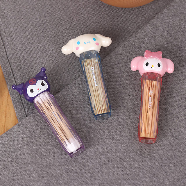 Portable toothpick storage storage tube cotton swab box toothpick box mini with mirror box Kulomi