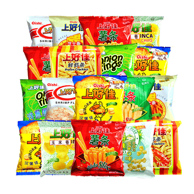 上好佳鲜虾片50包批发整箱大礼包 吃货妞妞食品膨化食品
