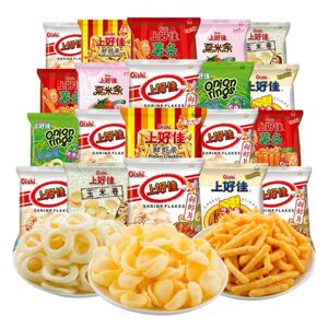 上好佳鲜虾片虾条薯片洋葱圈六一零食大礼包小吃怀旧休闲食品批发