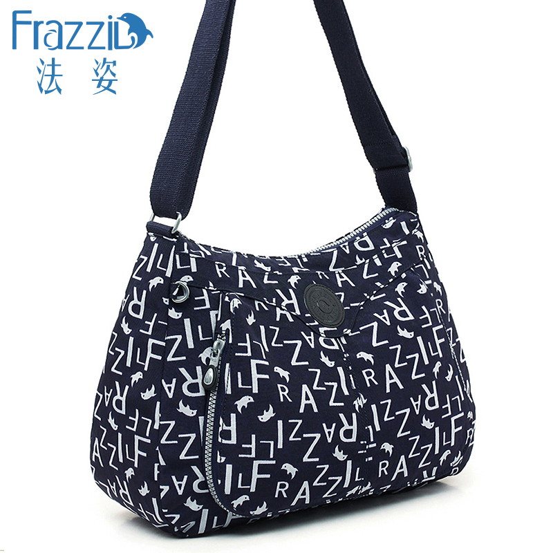 Frazzil/法姿女包斜挎包2019新款輕便簡約帆布包歐美尼龍單肩包