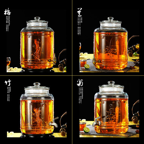 玻璃泡酒瓶带龙头密封储物罐10斤20斤30自酿白酒人参泡酒坛子家用 - 图2