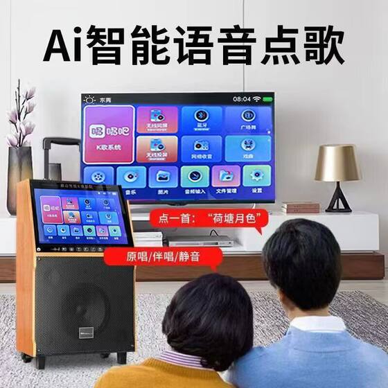 金正户外广场舞音响带屏唱K歌卡拉OK重低音KTV家庭音箱套装一体机