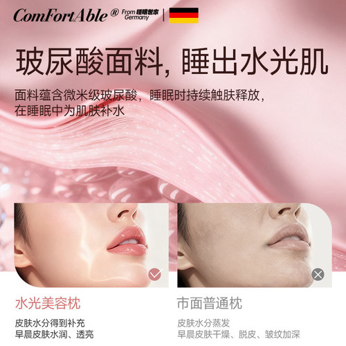 德国改善睡眠护颈椎助睡眠枕头不压脸记忆棉枕芯成人水光美容枕 - 图0