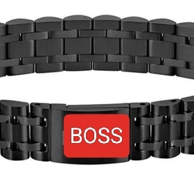 2025海外跨境欧美经典热销奢华boss男士钛钢手链可调节百搭手饰品