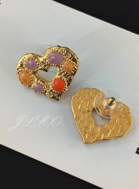 1000SE爱心彩合金耳钉DIY