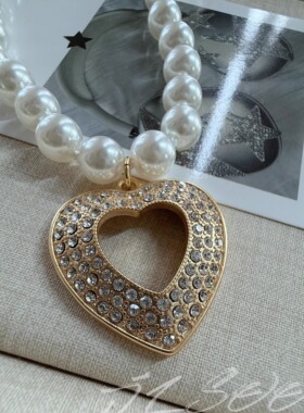 JLSOO珍珠爱心轻奢闪钻锁骨链