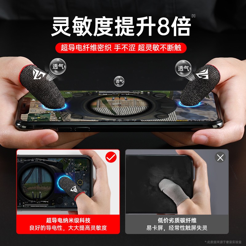 吃鸡手指套游戏防滑手套手游防汗指套职业打王者荣耀神器拇指套超薄电竞防手汗止汗同款黑鲨不求人男用触屏粉 - 图2