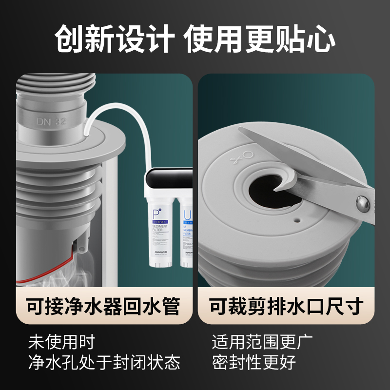 下水管道防返臭神器厨房脸盆洗衣机硅胶密封圈塞5075排水管堵口器 - 图1