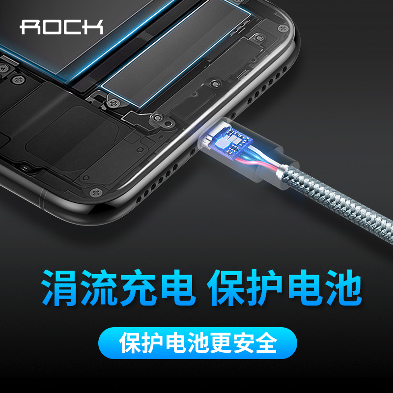 ROCK 适用于苹果数据线iphone11短6s加长认证5s手机6xsmax充电线7plus器8X快充ipad4冲电x正品11promax通用 - 图1