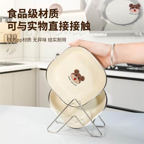 轻奢食品级盘精致餐桌吐骨头盘碟奶油色垃圾渣盘家用吐骨碟 - 图3