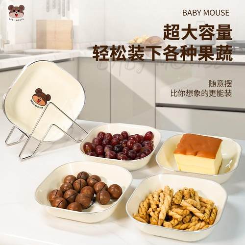 轻奢食品级盘精致餐桌吐骨头盘碟奶油色垃圾渣盘家用吐骨碟 - 图2