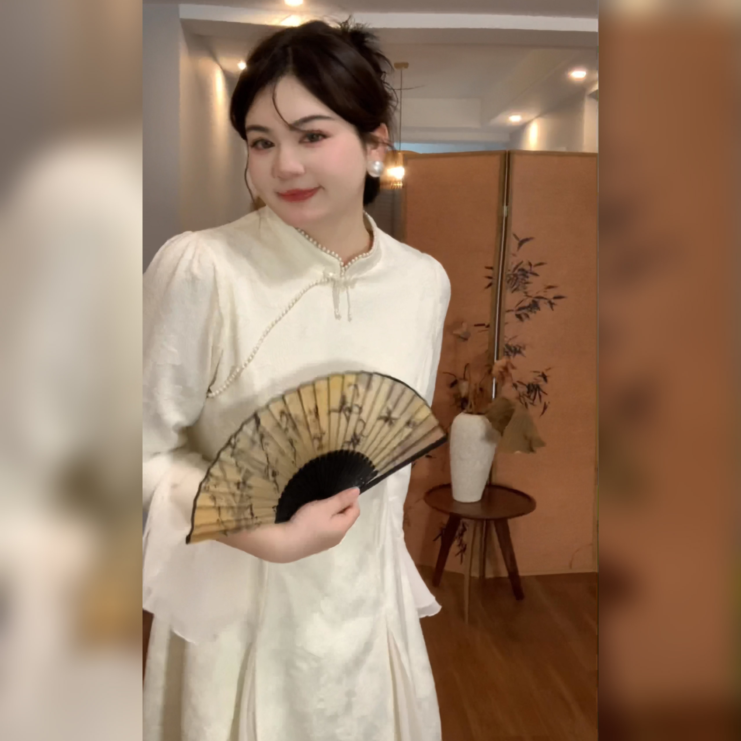 哒头.Studio【如烟】微胖mm大码2024新款新中式设计感显瘦连衣裙 - 图0