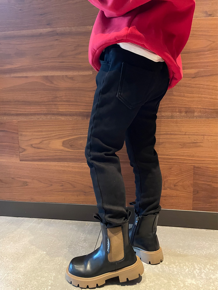 男女童加绒一体绒牛仔裤子黑色2025冬季潮流小脚修身瘦版儿童长裤,淘宝优惠券,粉丝福利购,淘宝优惠卷