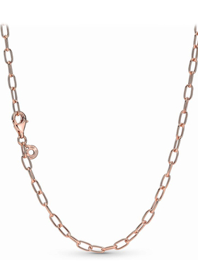 潘家S925纯银玫瑰金环节素链项链锁骨链项链精致小众项链送女友