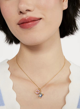 高品质铜镀金 出口欧美轻奢首饰尾货可爱咖啡甜甜圈项链女