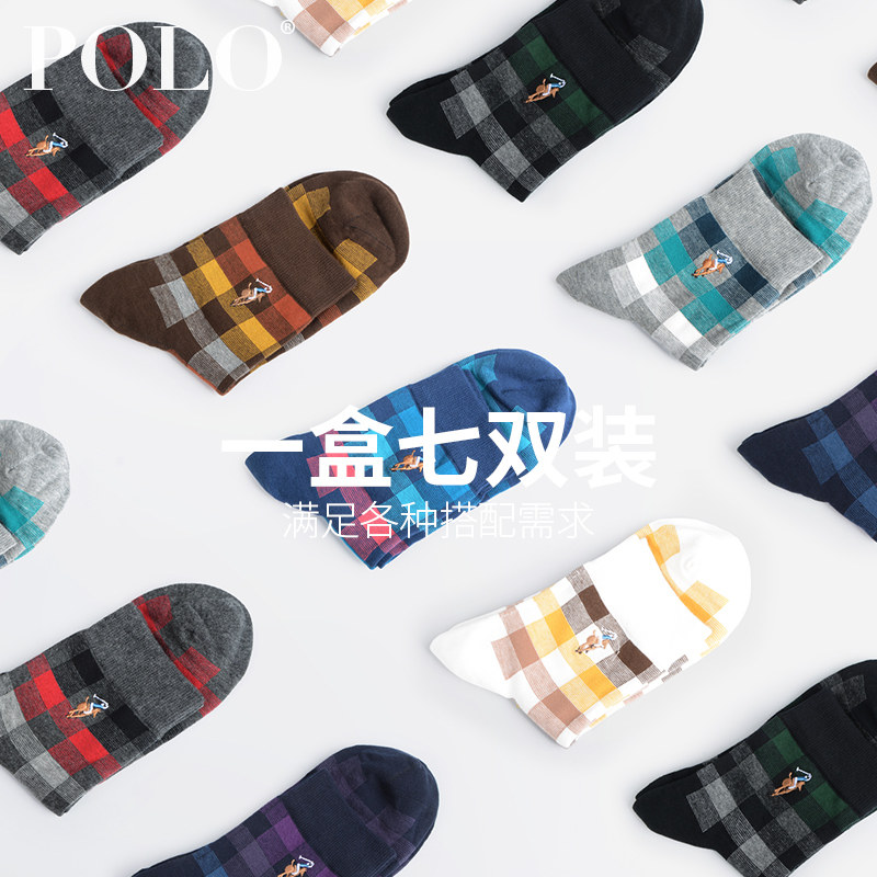 polo秋春款男士中厚英伦中筒袜子 polo品棉短袜/打底袜/丝袜/美腿袜