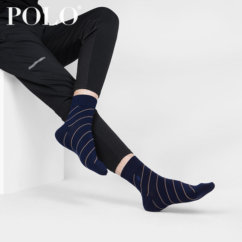 polo男潮牌斜纹商务袜秋季范皮鞋袜 polo品棉短袜/打底袜/丝袜/美腿袜
