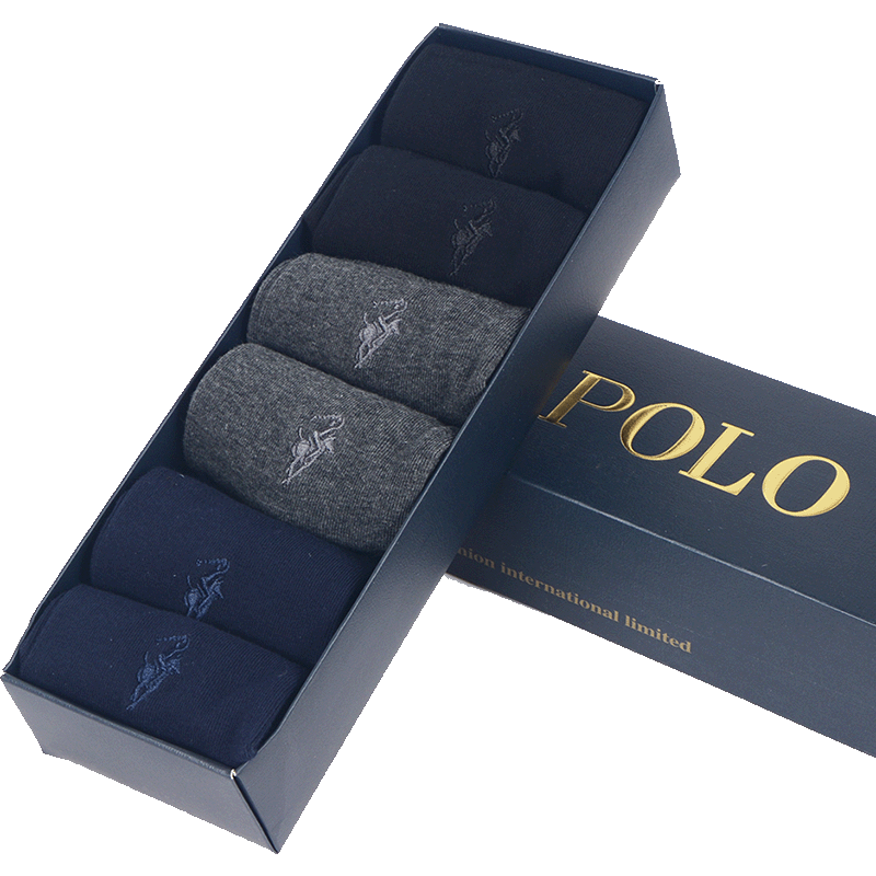 polo男商务袜秋冬季高筒纯色皮鞋袜 polo品棉短袜/打底袜/丝袜/美腿袜