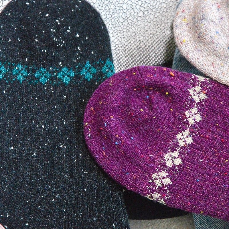 日本原单外贸秋冬女士中长筒堆堆女袜彩棉线针织冬季厚袜子纯色,淘宝优惠券,粉丝福利购,淘宝优惠卷