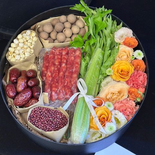 中秋节圆形水果花盒DIY材料包套装透明包装空盒大号心形鲜花礼盒 - 图0