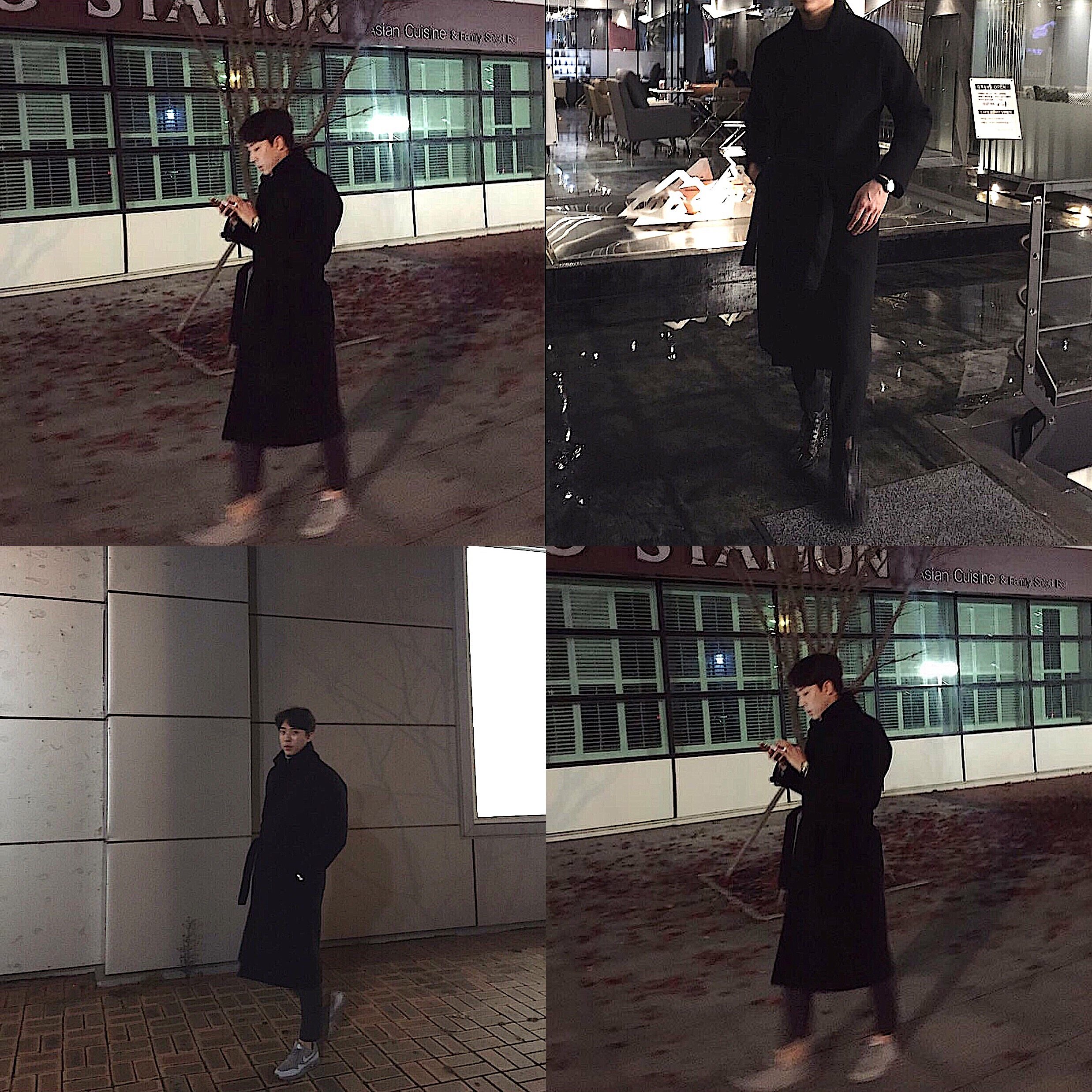 F4man韩国大牌风纯黑色过膝长款系带大翻领宽松风衣男呢大衣外套,淘宝优惠券,粉丝福利购,淘宝优惠卷