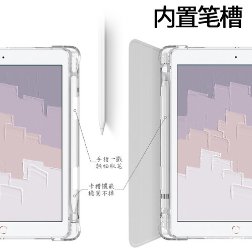 iPad2021保护套air5款2022ipadpro11寸带笔槽ari4苹果2019平板10第九8代9适用2018透明2020mini6十代7air3壳-图2