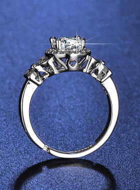 纯银一克拉蝴蝶戒指女气质百搭