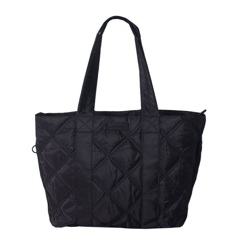 2025秋冬新款绵绵托特包大容量OL通勤羽绒单肩包菱格购物袋女包潮,淘宝优惠券,粉丝福利购,淘宝优惠卷