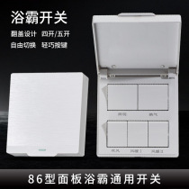 Type 86 Panel Bath Bully Universal Switch Five Open Wall Switch 5 Open Makeup Room Bathroom Home Switch Flip 4
