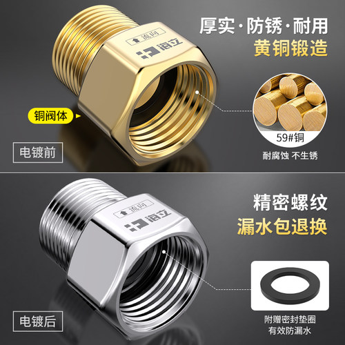 单向止回阀卫生间水管马桶防反水热水器水表回水逆止阀4分止逆阀 - 图2